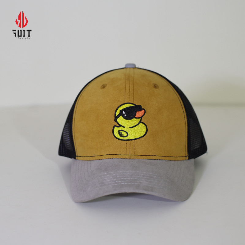 Yellow Duck Suede Trucker Cap