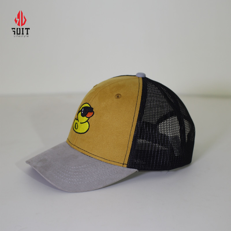 Yellow Duck Suede Trucker Cap