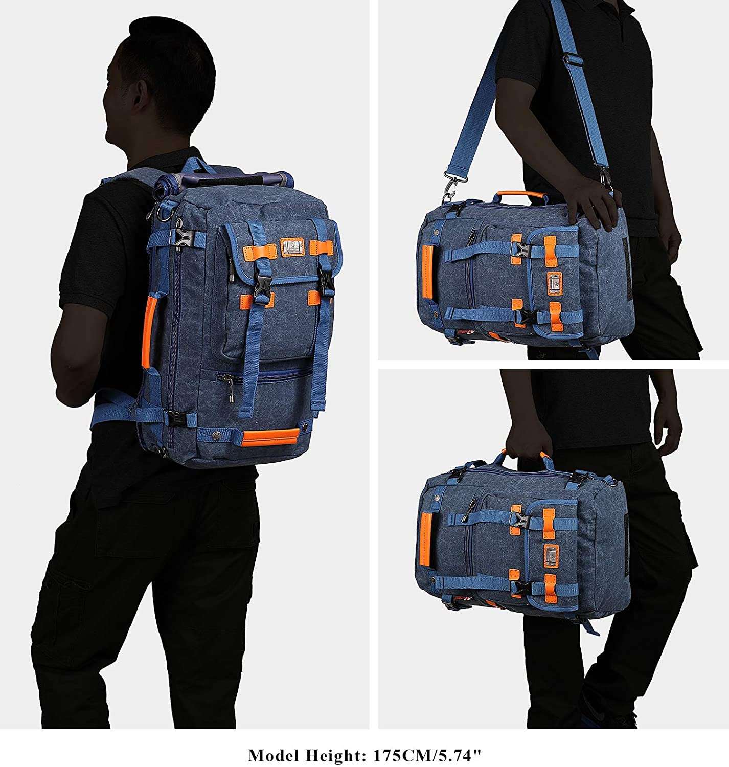 WITZMAN Large Capacity Hiking & Traveling Bag (Blue-WH519)