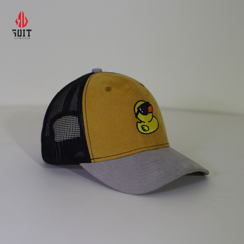 Yellow Duck Suede Trucker Cap